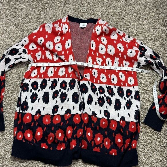 CAbi Women's Red, White and Blue Patterned Upbeat Cardigan - Picture 4 of 7